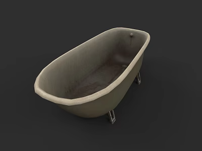 Vintage Freestanding Bathtub Design With Metal Legs And Smooth Surface 3d model