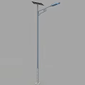 Solar Powered Outdoor Street Lights With Curved Arm And Solar Panel Design