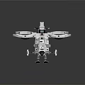 Futuristic White 3D Aircraft Drone With Dual Rotors And Mechanical Design