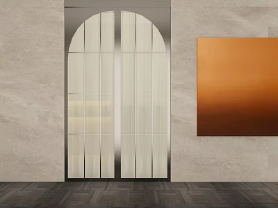 French glass double door double door glass double door 3d model
