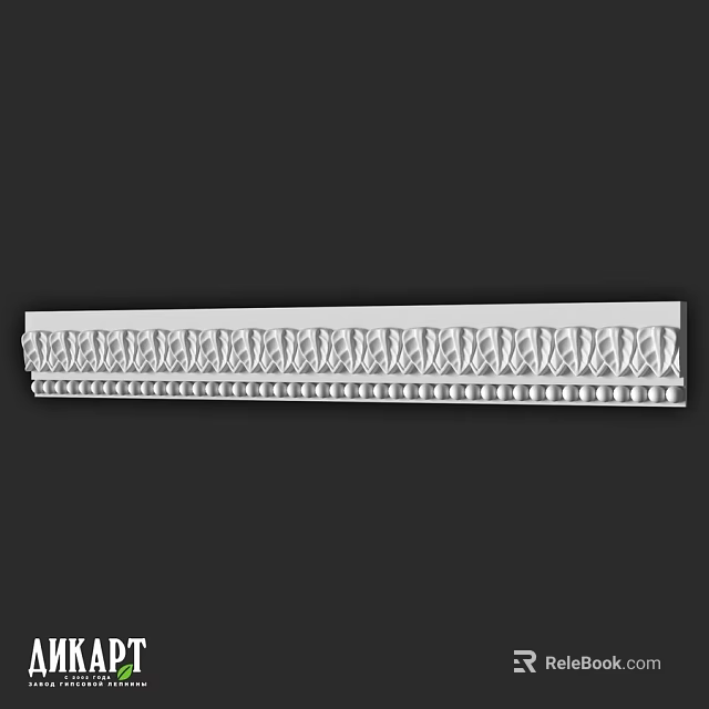 White Decorative Molding With Intricate Carved Patterns And Architectural Ornamental Design 3d model 