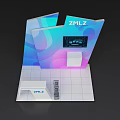 ZMLZ Modern Display Shelves With Digital Screen And Layered Exhibition Area