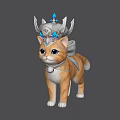 Detailed Design of Orange and White Reptile Wearing Ornate Crown and Bow Tie