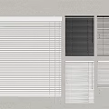 Stylish Modern Window Blinds In White Black Grey With Various Sizes 3d model