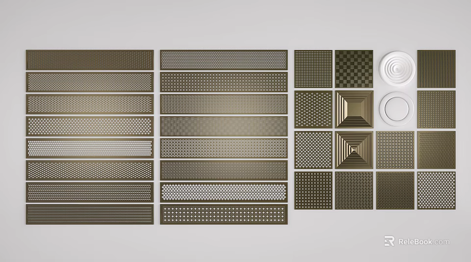 Various Modern Air Conditioner Vent Grille Designs With Different Patterns And Styles 3d model