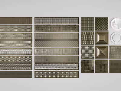 Various Modern Air Conditioner Vent Grille Designs With Different Patterns And Styles 3d model