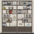 Dark Wood Multi Tiered Display Shelf Featuring Open Compartments Books Vases And Decorative Items