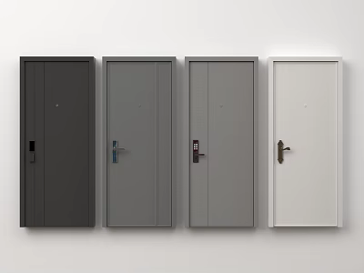 Modern single door modern anti-theft door lock 3d model