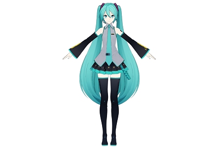 Virtual Character Two-dimensional Character Initial Sound Future Beautiful Girl 3d model