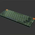 Sleek Modern Mechanical Keyboard With Gray Keycaps Red Accent Keys And Compact Design