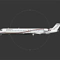 White City Jet Aircraft With Red Stripe And Twin Engines Design
