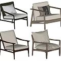 Modern Leisure Accent Chairs With Wooden Frames And Soft Cushions In Neutral Tones