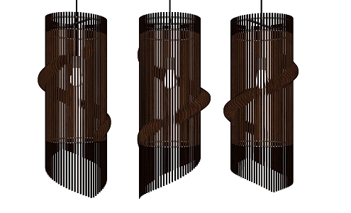 New Chinese Chandelier Solid Wood Chandelier 3d model