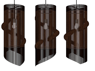 New Chinese Chandelier Solid Wood Chandelier 3d model