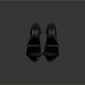 Stylish Black Open Toe High Heel Sandals With Block Heel And Crisscross Straps