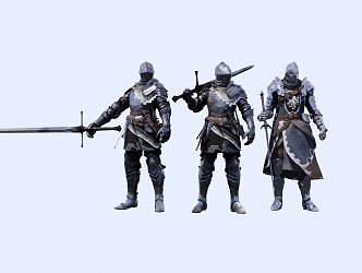 Modern Game Character Medieval Knight 3d model