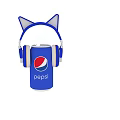 Pepsi Blue Drink Can Adorned With Cute Cat Ear Headphones Accessory