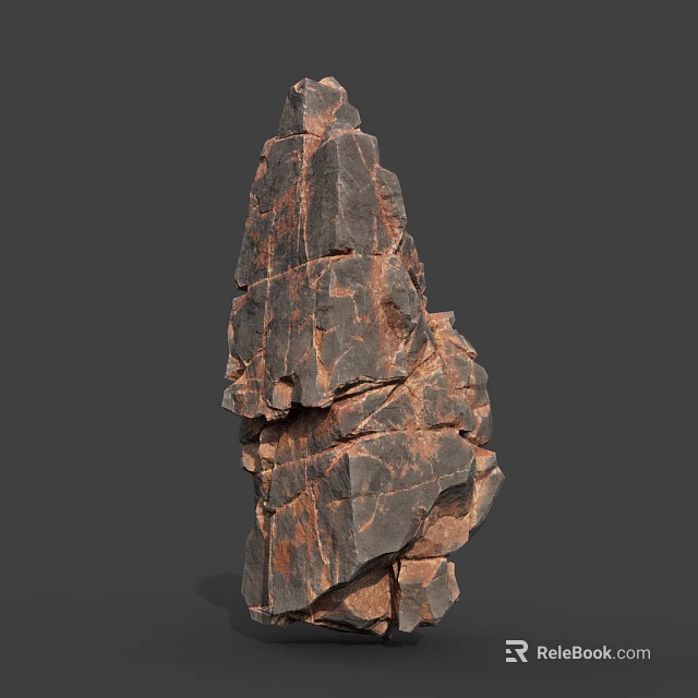 Natural Rough Textured Stone Decorative Piece With Unique Structural Design Details 3d model 