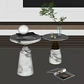 Modern Side Table Marble Side Table Round Side Table Corner Table Coffee Table Negotiation Table 3d model