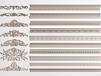 European style gypsum line gypsum line ceiling corner line gypsum carving 3d model