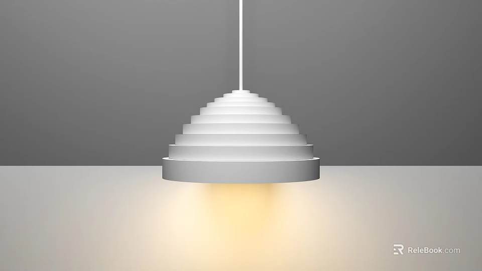 Modern White Tiered Pendant Light with Layered Dome Design and Warm Glow for Contemporary Spaces 3d model 