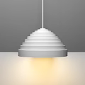 Modern White Tiered Pendant Light with Layered Dome Design and Warm Glow for Contemporary Spaces