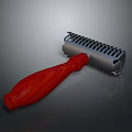 Lint Remover Daily Life Product With Red Wooden Handle And Metal Roller