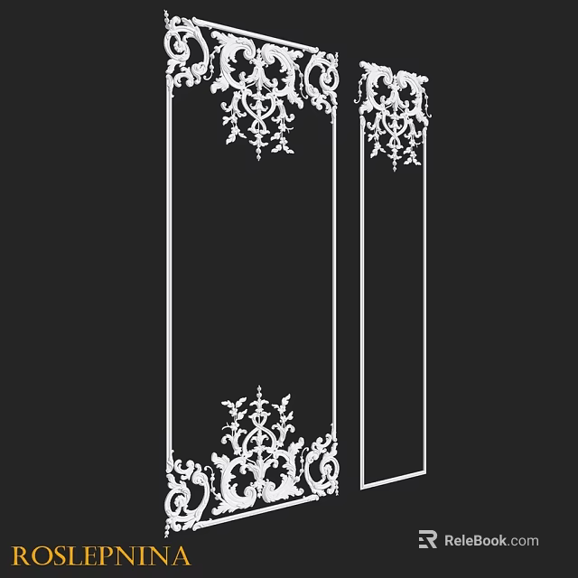 Ornate Vertical Components With Intricate Decorative Patterns And Carvings In Classic Style 3d model 