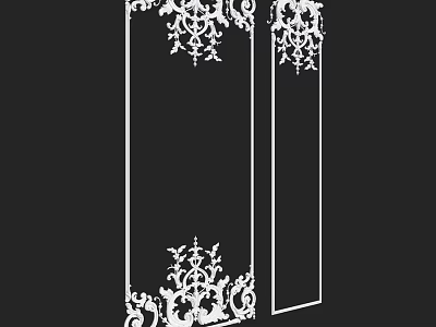 Ornate Vertical Components With Intricate Decorative Patterns And Carvings In Classic Style 3d model