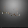 Modern Contemporary Chandelier with Glass Balls and Gold Metal Structure Design