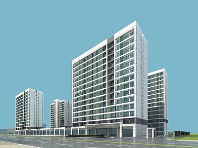 Birds Eye View Planning For Modern High Rise Residential Buildings With Architectural Layout 3d model