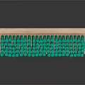 Household Cleaning Brush with Wooden Handle and Green Bristles for Home Use