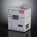 Family Restaurant Building Exterior With Two Story Structure Red Signage And Windows