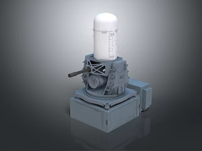 Industrial Metal Mechanical Equipment With Gray Structure And White Cylinder Top 3d model