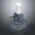 Industrial Metal Mechanical Equipment With Gray Structure And White Cylinder Top