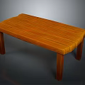 Simple Natural Wooden Bench With Slat Top And Solid Wood Legs Design