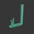 Industrial Metal Pipe Fitting with Curved Tube and Clamp Tool Equipment