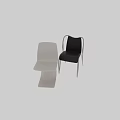 Sleek Modern Dining Chairs In White And Black With Curved Lines And Metal Legs