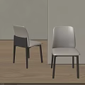 Modern Dining Chairs With Light Beige Seat And Dark Wooden Legs For Home Interior