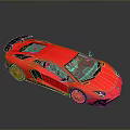 Red Luxury Sports Car With Sleek Design Black Wheels And Rear Spoiler