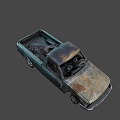 Destroyed pickup truck 3d model