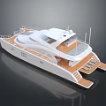 Luxury Yacht Modern Design Features With Wooden Deck And Spacious Upper Deck Area