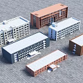 Diverse Architectural Building Models With Various Colors And Styles