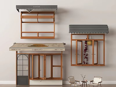 Modern Internet Celebrity Folding Window Door Head Facade Awning Swing 3d model