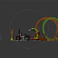 Toy Racing Track Equipment Set With Race Car Motorcycle Models Colorful Tracks And Small Figures
