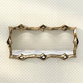 Elegant Ornate Decorative Mirror With Gold Geometric Frame For Wall Decor