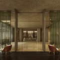 Modern Hall Hotel Lobby Hotel Lobby Hotel Reception Area Reception Cashier Reception Rest Area 3d model