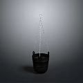 Black Hanging Bucket With Chain For Household Use And Decoration