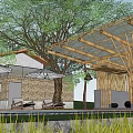Scenic Boutique Villa With Swimming Pool Cherry Blossom Tree Wooden Structure And Stone Walls