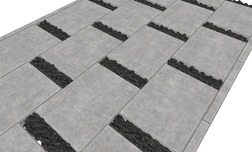 modern pavement stone pavement lime ground 3d model